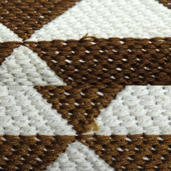 Prada Symbol Embroidered Fabric Mini 2 way Shoulder Bag Brown White Mbmb IC - Picture 7 of 9